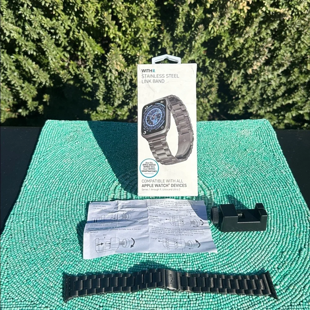 WITHit Stainless Steel Link Band for Apple Watch-brand new originally packed